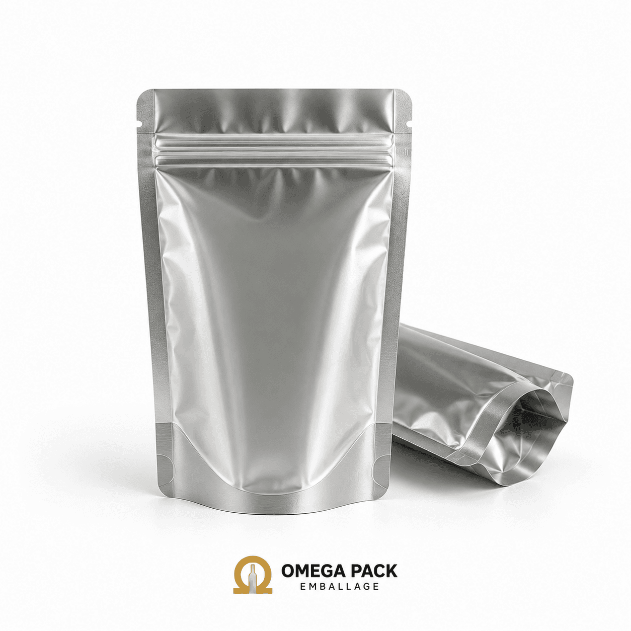 Doypack Transparent avec Dos Métallisé et Zip