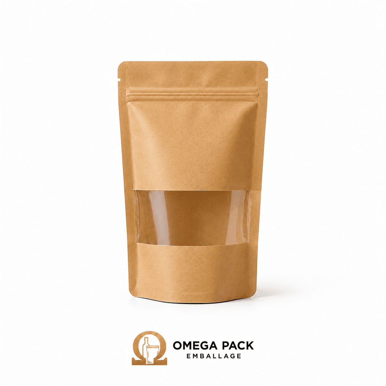 Doypack Kraft avec Fenêtre et Zip