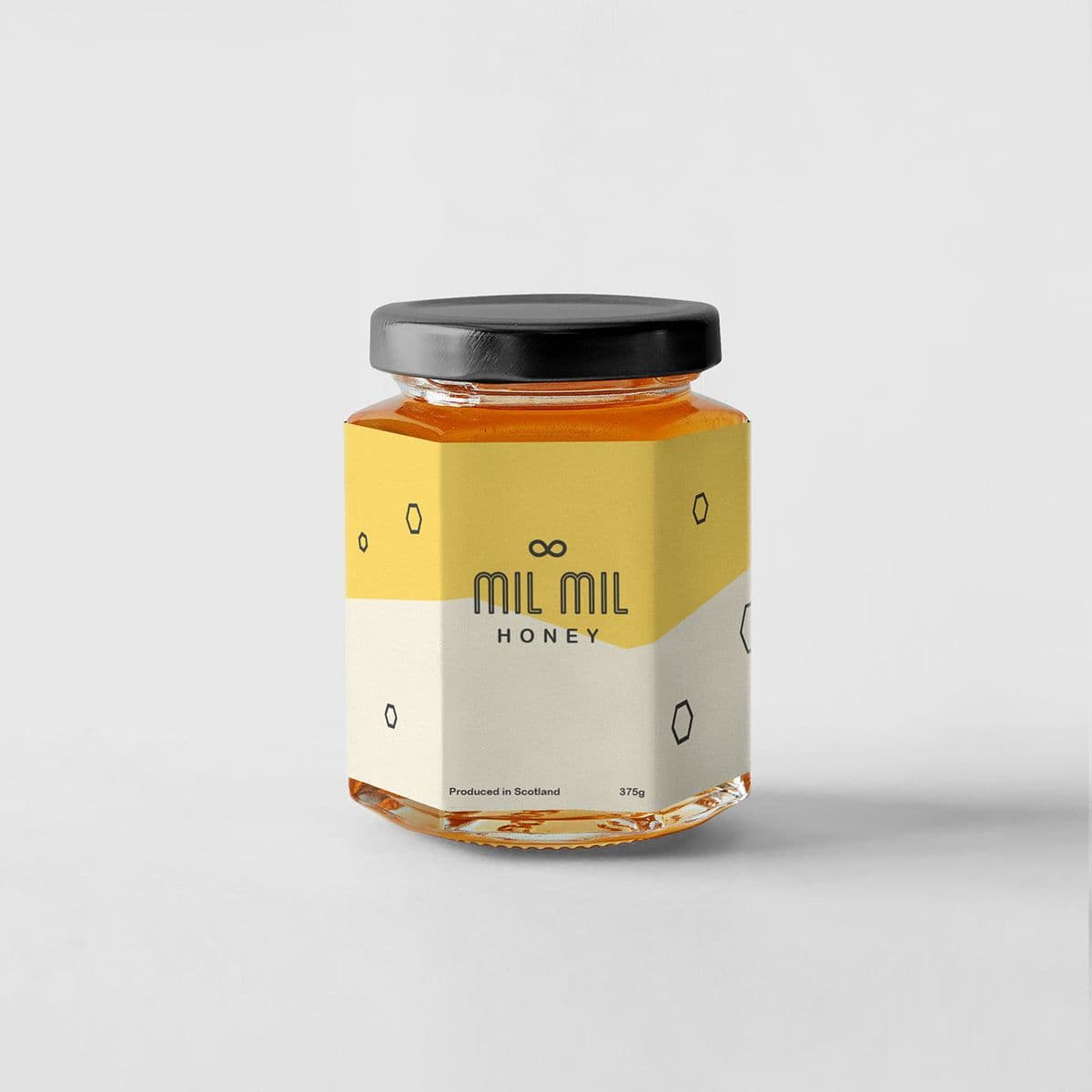 Bocal verre hexagonal avec couvercle blanc pour miel artisanal Tunisie - OmegaPack