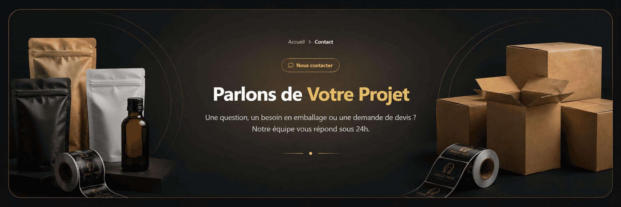 Contact Omega Pack Tunisie - demande de devis pour solutions d'emballage professionnel et packaging sur mesure