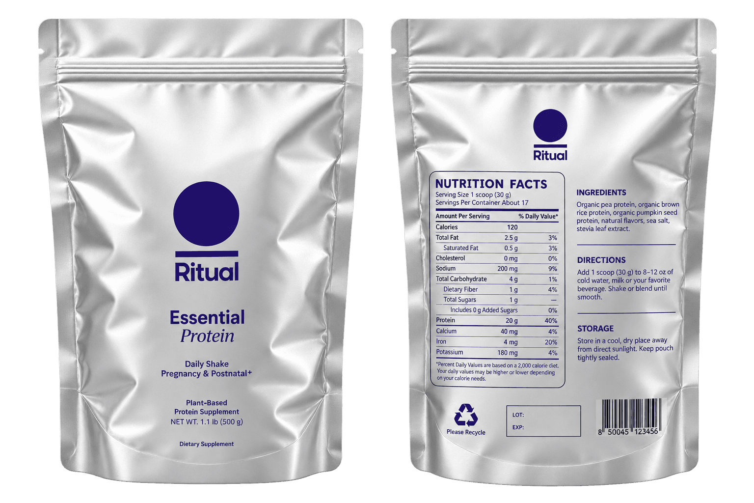 Doypack métallisé argent personnalisé pour protéines et compléments alimentaires en Tunisie